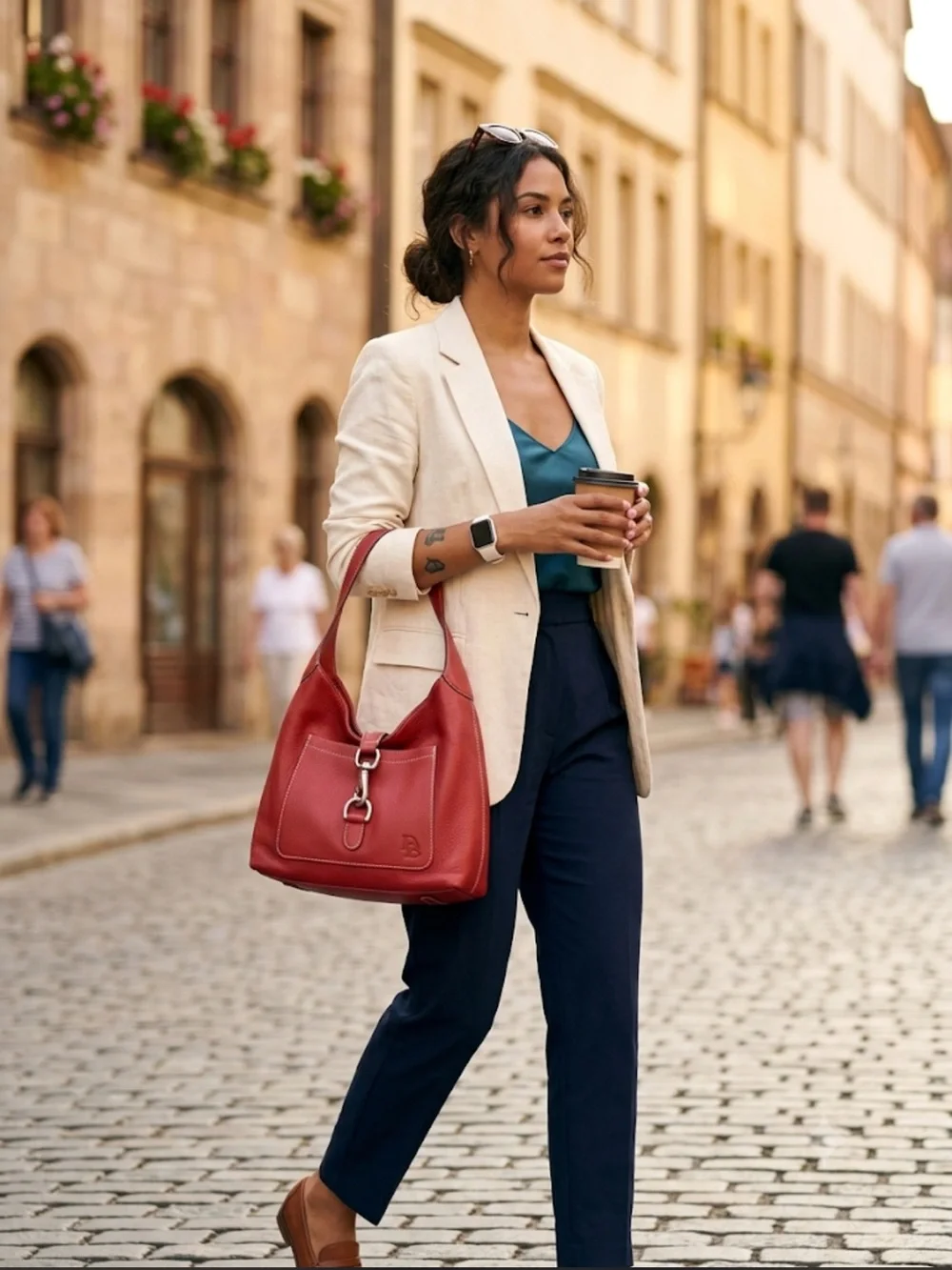 Dooney and Bourke Logo Lock Sac Red Leather